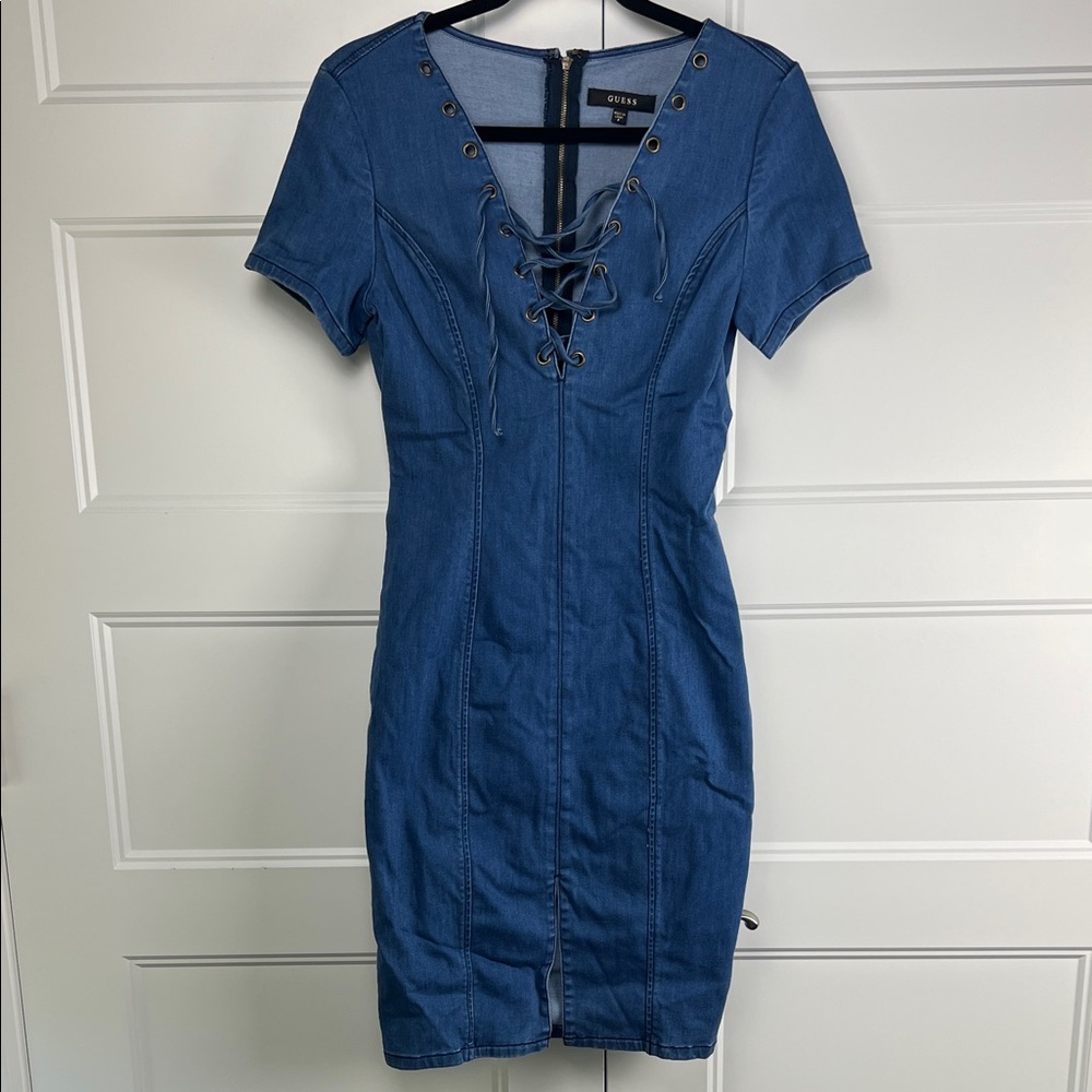 GUESS SHALAY DENIM DRESS - Picture 4 of 13